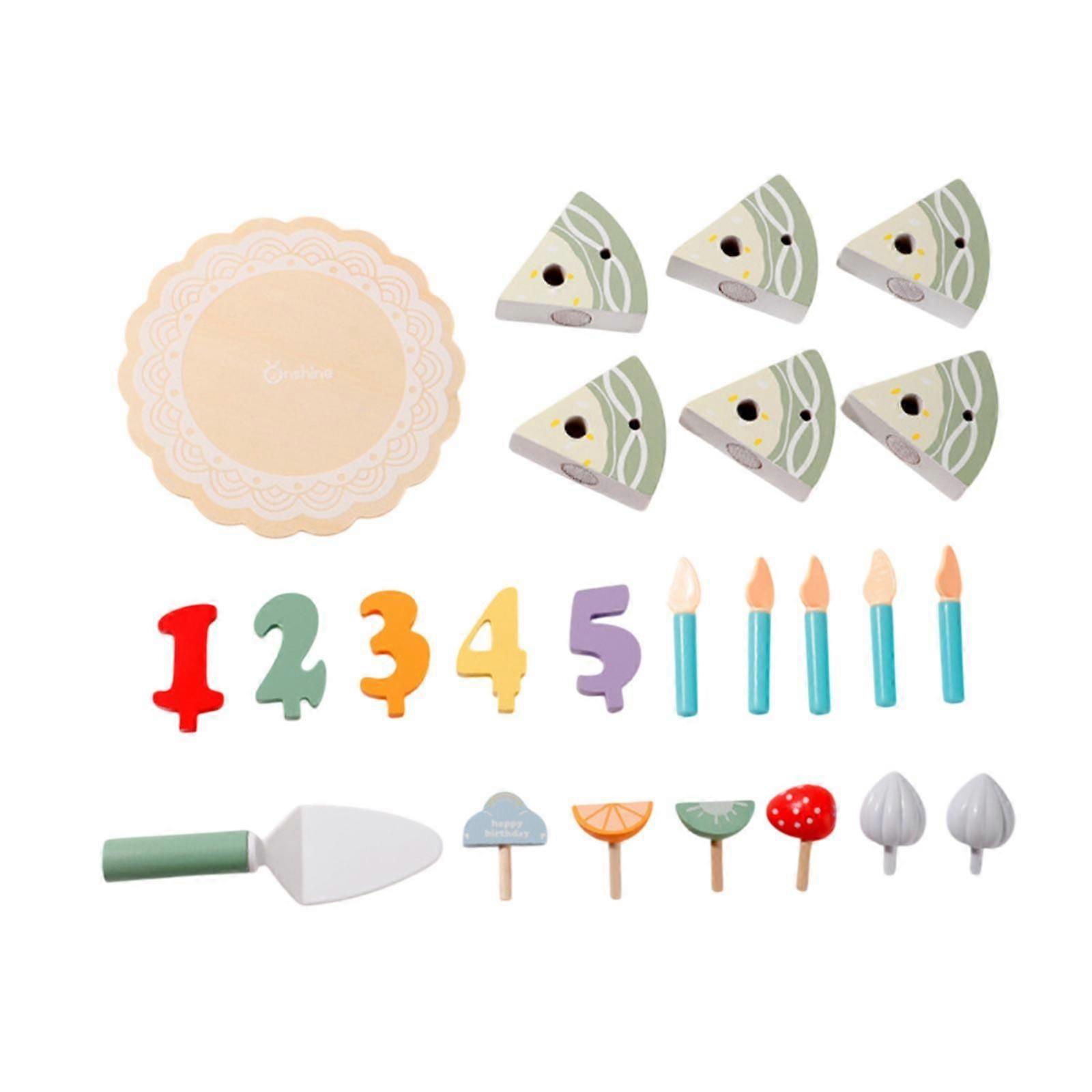 木製のバースデーケーキのおもちゃは、ソーシャルスキル学習キッズティーパーティーセットを開発します