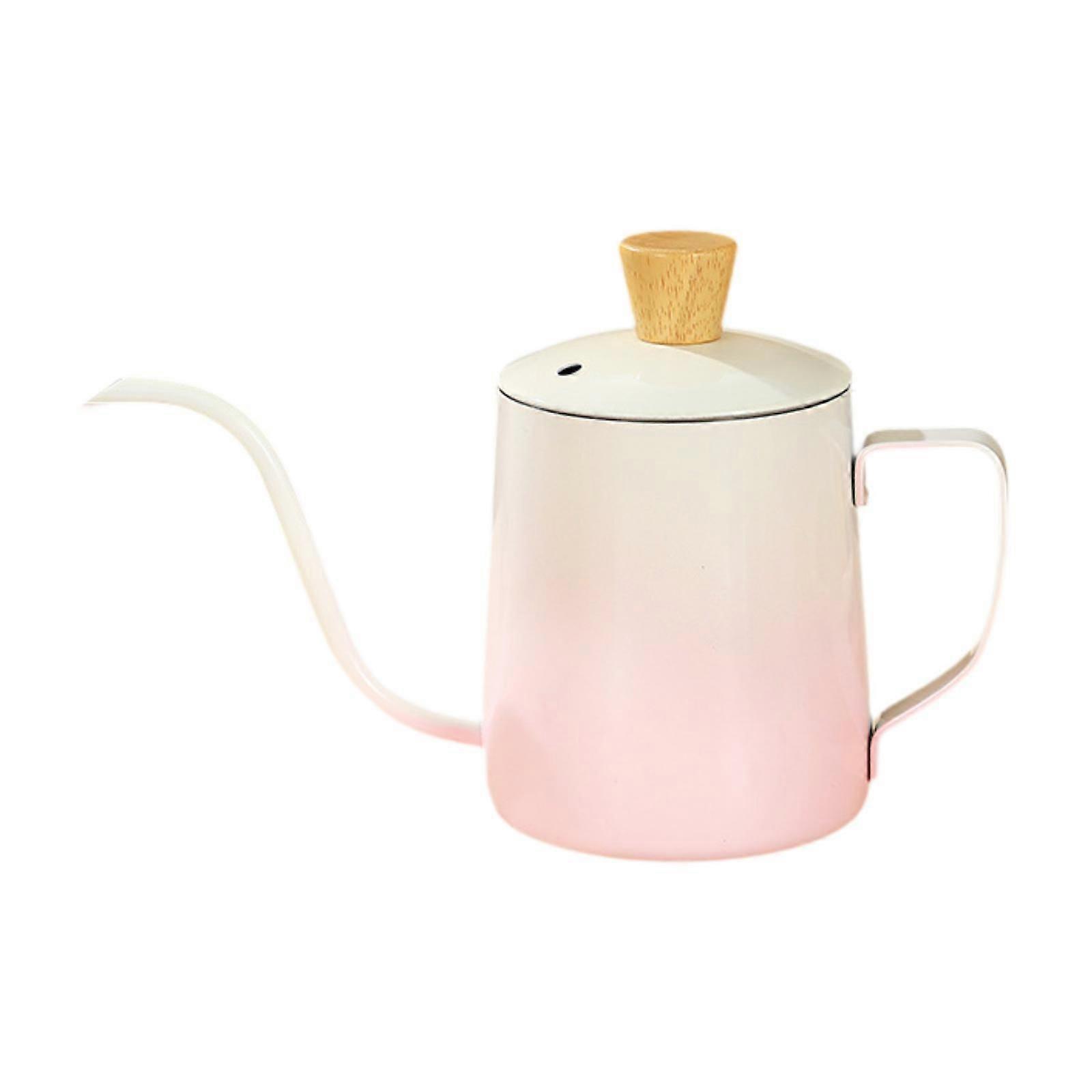 Espresso Pour over Coffee Kettle 600ml Sturdy for Campfire Stoves Tea Kettle Gradient Pink