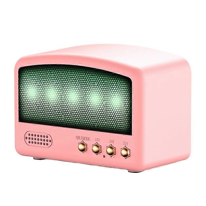 BT11-D Mini Card USB Flash Drive FM Radio Retro Wireless Bluetooth Speaker Pink