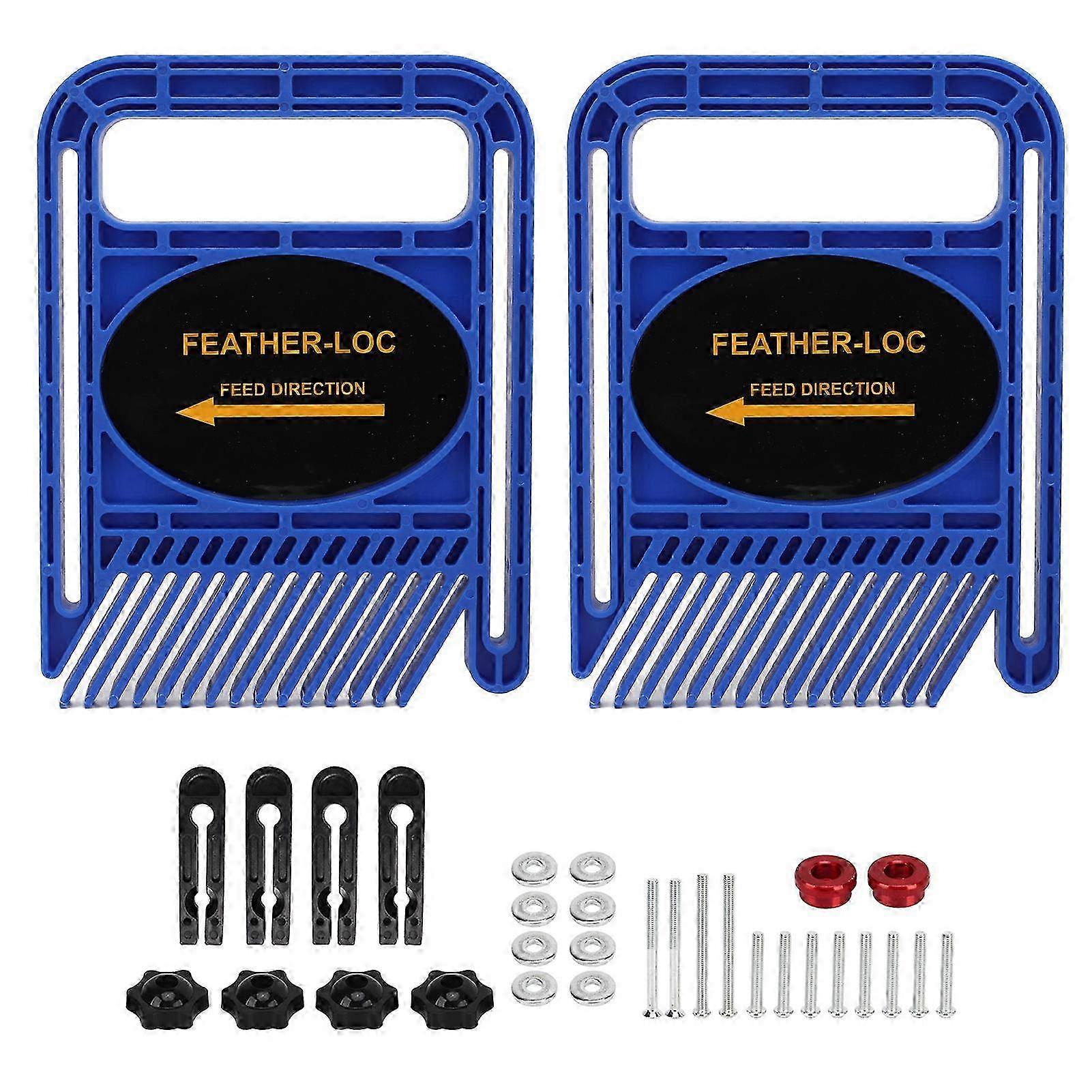 2 Set Featherboard διευθετήσιμη εκτεταμένη συσκευή ασφάλειας τροχιάς ξυλουργικής για το εργαλείο περιφράξεων τραπεζοπριονιών τραπεζιών δρομολογητών μπλε