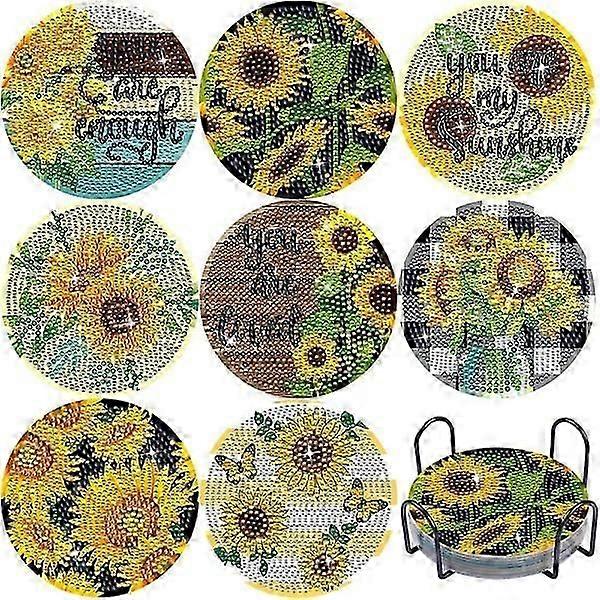 Sunflower diamond coaster art painting coaster kit