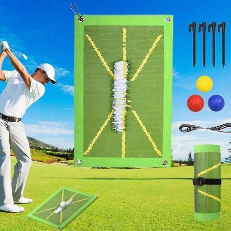 Golf Hitting Mat - PIMPIMSKY - Practice Hitting Mat with 3 Balls and 4 Pins