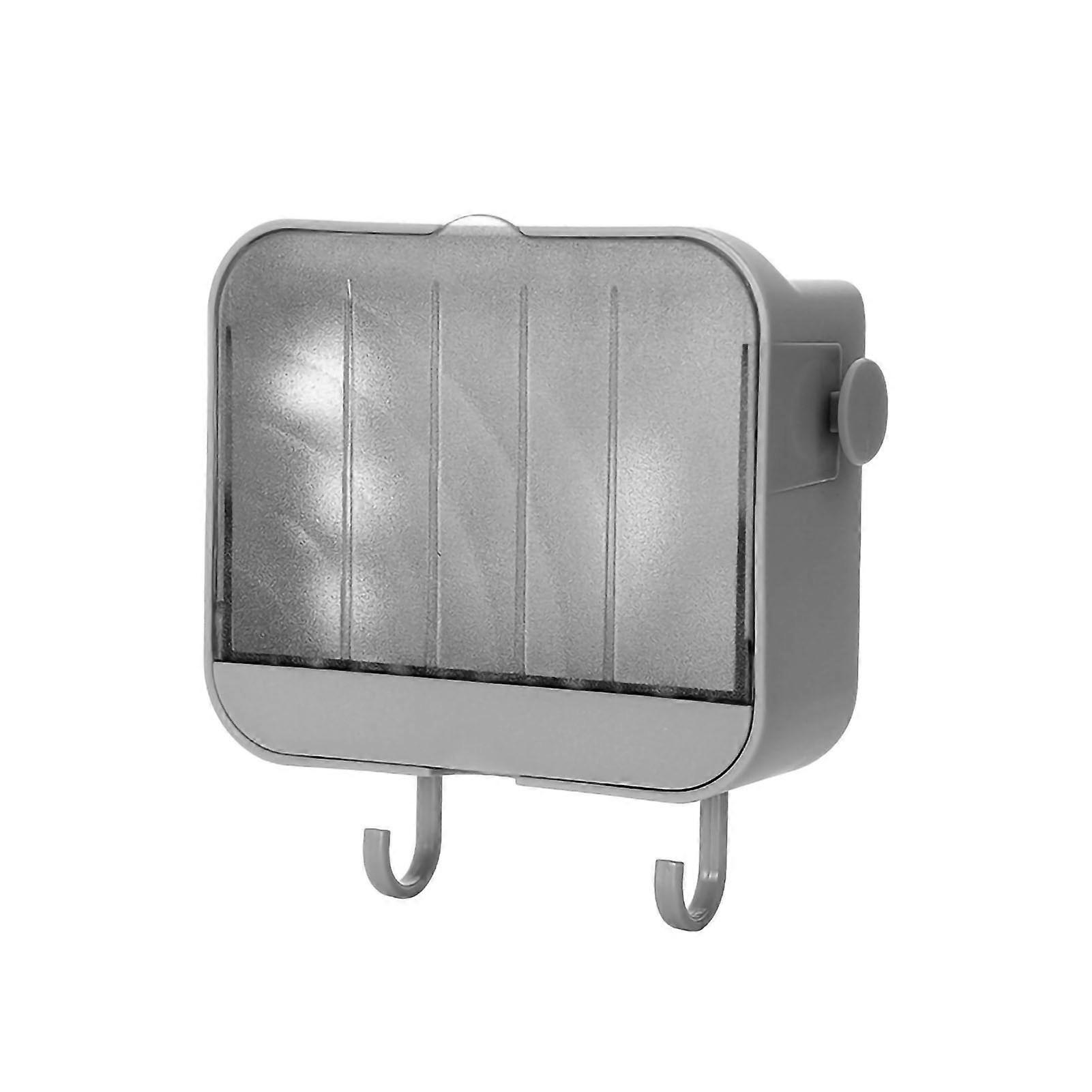 Holder Punch Free Wall Mounted Durable PP Layer Double Hook Design Soap Storage Box for Bathroom