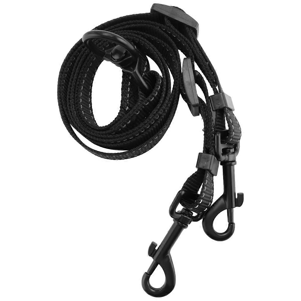 thumbnail image 2 of Pet Artist Brown Rubberized Leather Coupling Leash – Double Leash For Walking 3 Dogs Together 2 of 3