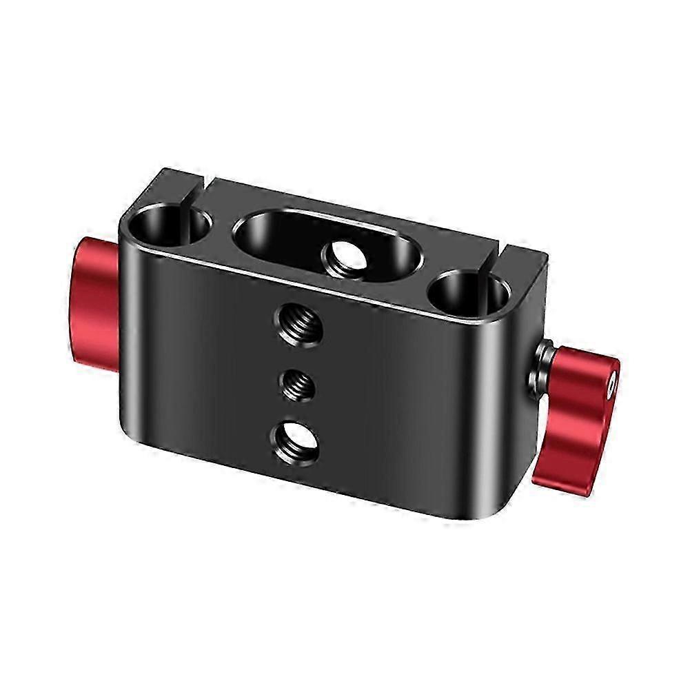 Aluminum Alloy Dual 15mm Pole Mount Bracket Clamp Bracket with 1/4 3/8 Hole for Tripod Mount Base P