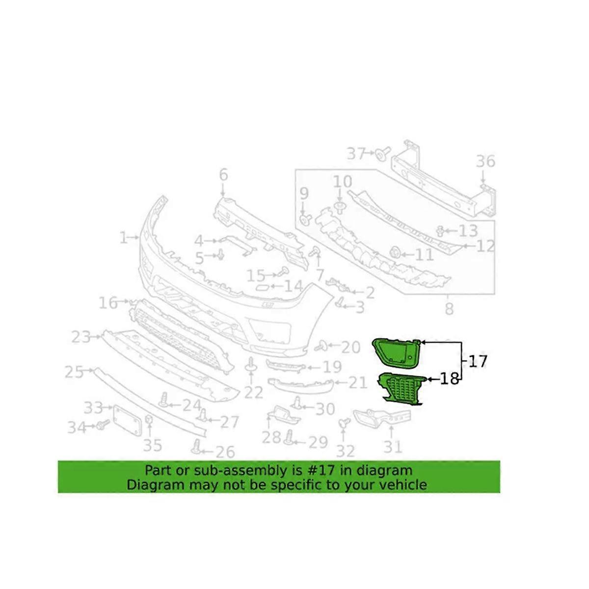 Front Bumper Outer Grille Vent Mesh Grill for Sport Right