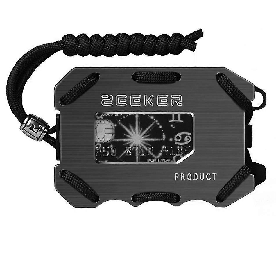 حامل بطاقة معدنية من ZEEKER RFID متعدد الوظائف محفظة EDC حامل بطاقة الحد الأدنى ذو السعة الكبيرة مع وظيفة فتاحة الزجاجات ، اللون: رمادي مصقول