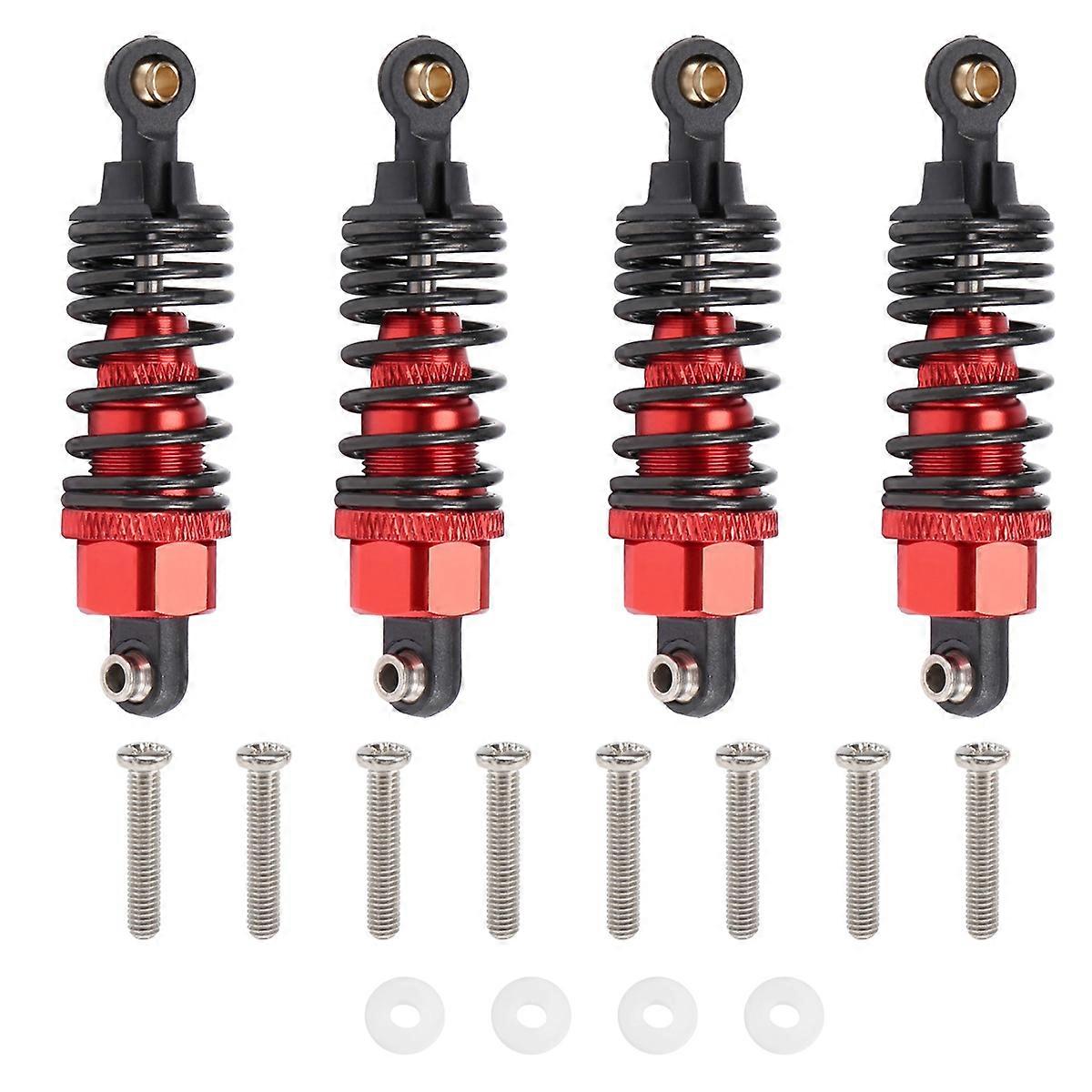 4Pcs Aluminum Alloy Shock Absorbers Damper Set for Tamiya TT-01,Red