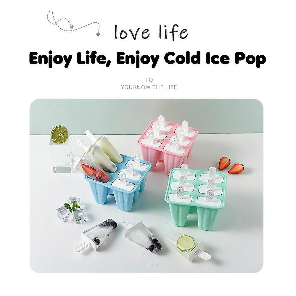 10-Piece Silicone Ice Pop Molds Reusable Ice-lolly Molds BPA Free Easy-release with Sticks for Kids Adults Homemade Ice Pop Maker