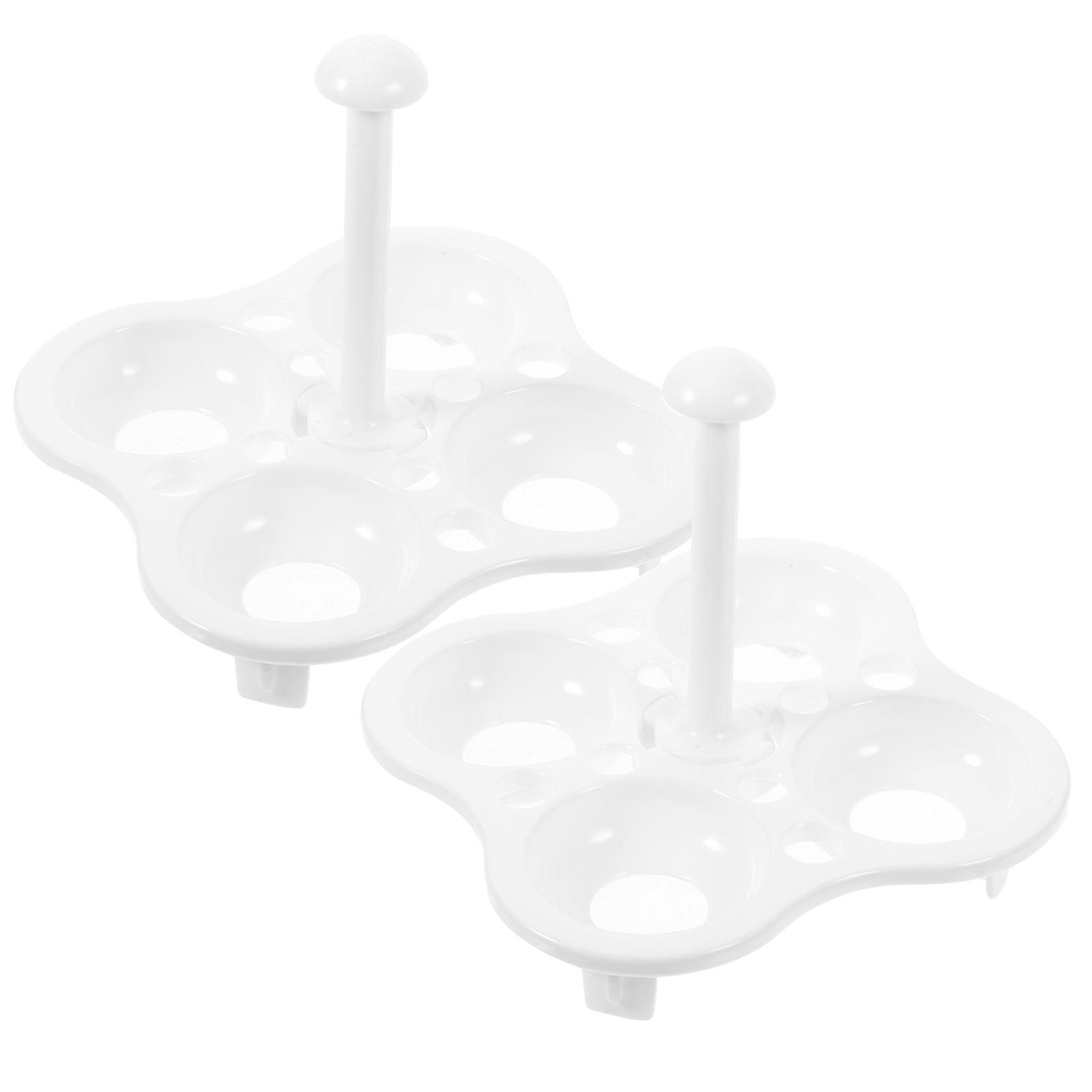 2pcs Reusable Steamed Egg Rack Reusable 4-grid Egg Steamer Steam Rack Kitchen Supply