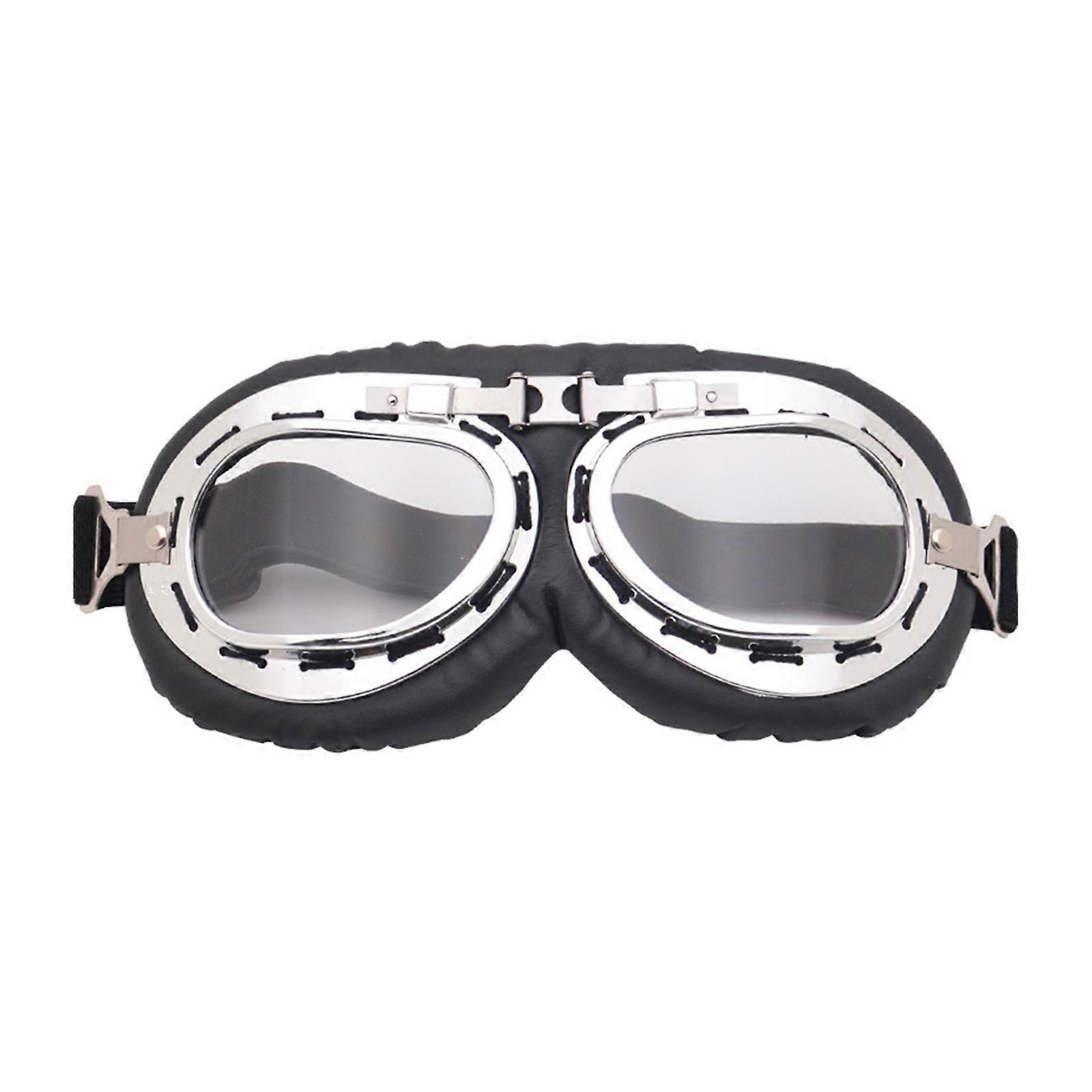 Γυαλιά μοτοσικλέτας Retro Pilot Style Cruiser Scooter Goggle Glasses Dustproof Αντιανεμικό για άνδρες Γυναίκες Adult Anti-Scratch Clear