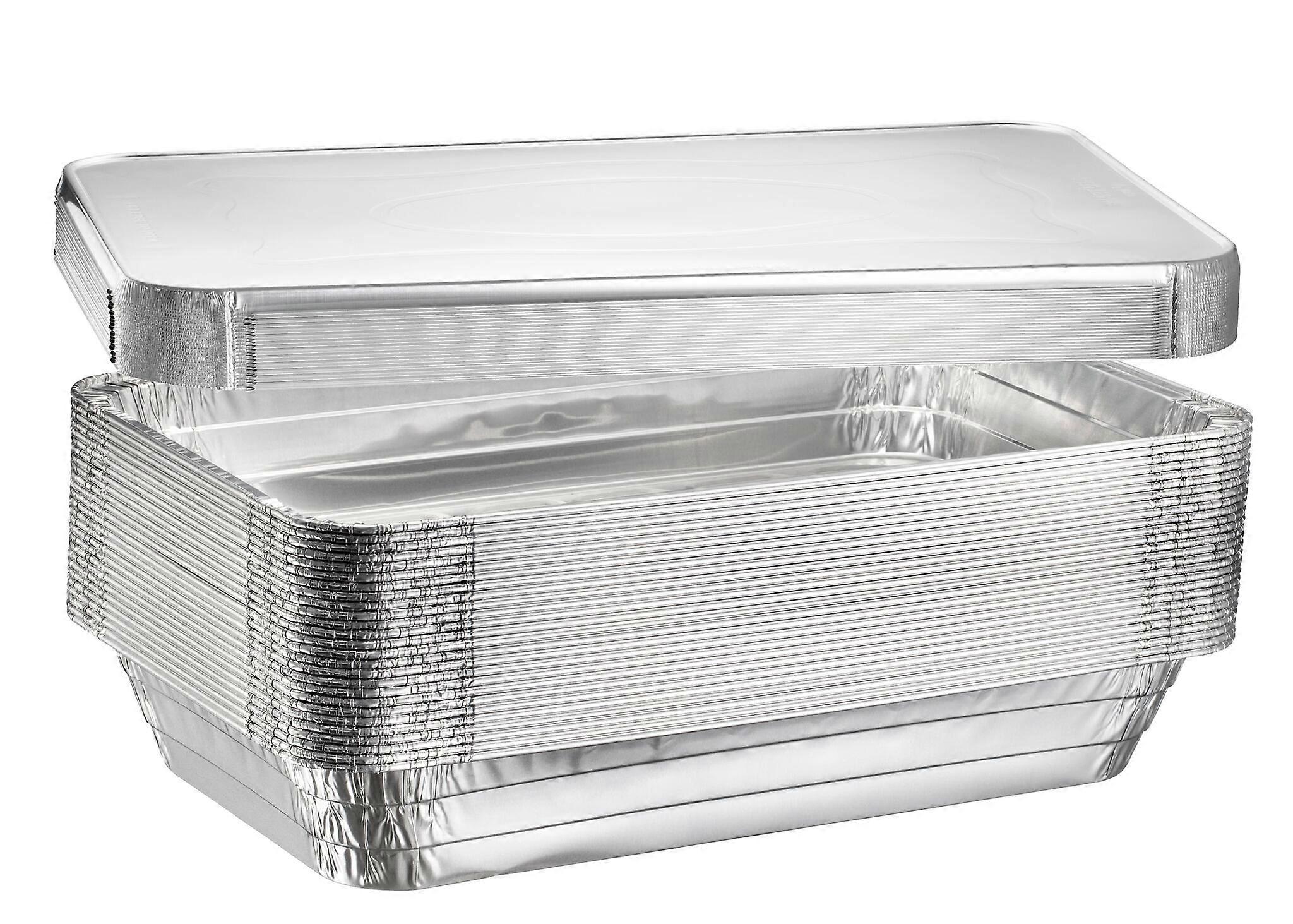 10 Aluminum Table Pans with Lids Disposable for Chafing and Baking 21' x 13' x 3'