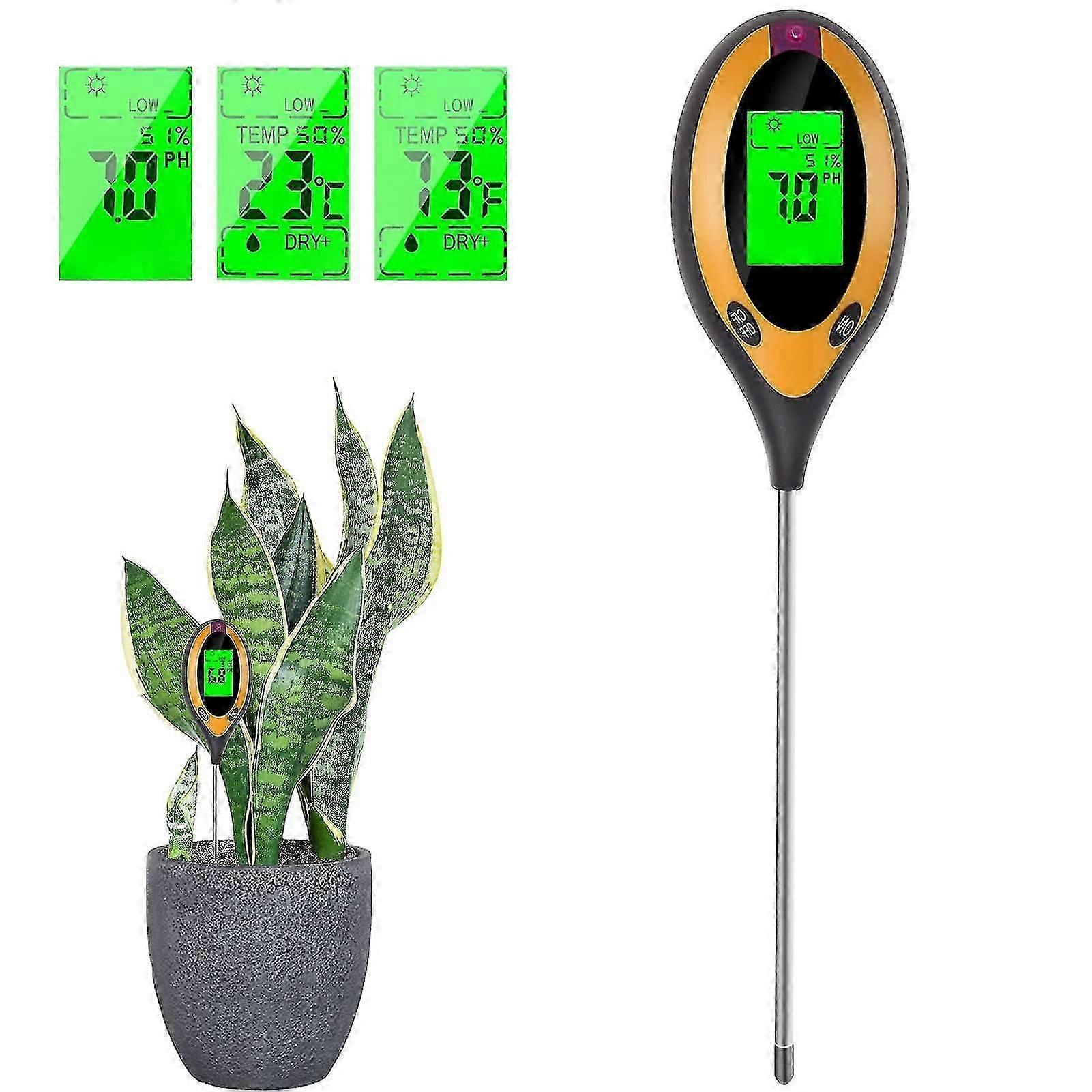 2022 Soil Moisture Meter, Soil pH Meter, 4IN1 [Temperature/Light/pH/Humidity Tester] Garden Soil Meter
