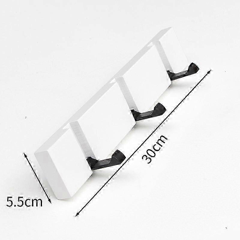 Folding coat hook, solid wood door rear hook, coat hook, towel hook white(3 hooks)