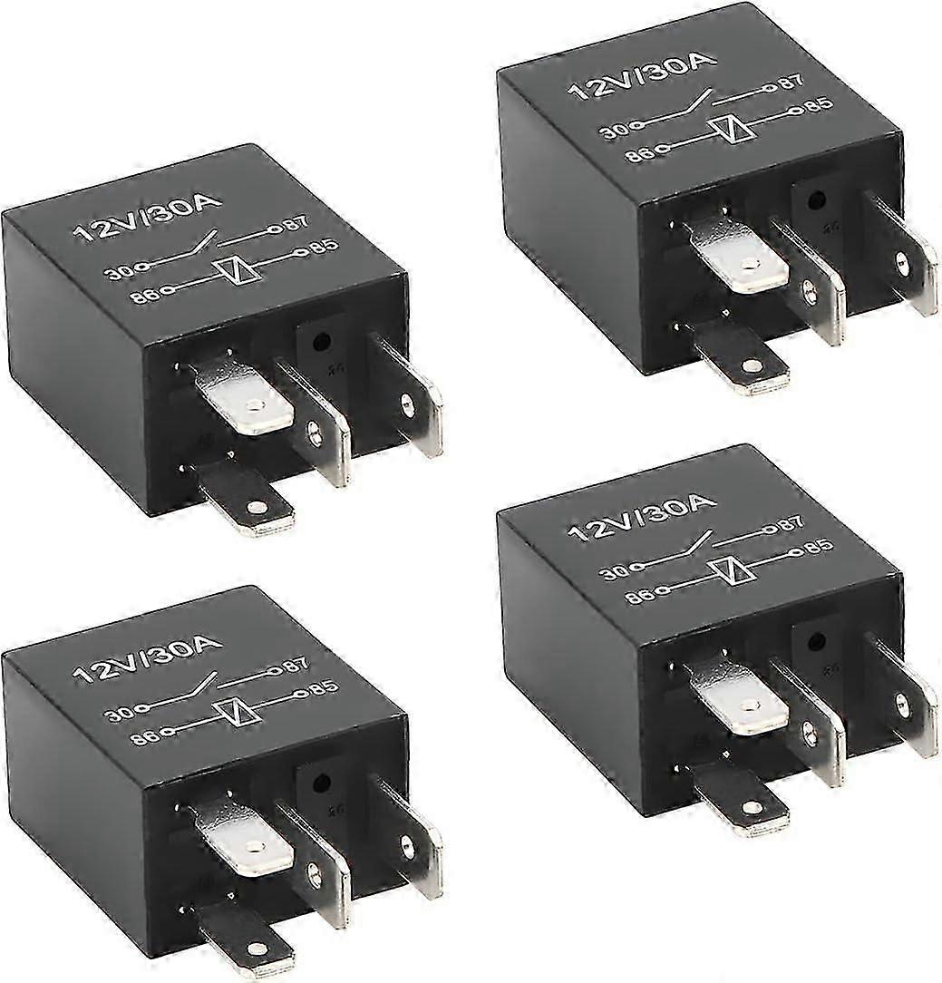 4-polet 12V 30A relæ Multifunktionelt bilrelæ Kraftigt standardrelæ til bilmotor, automatisk universelt udskiftningstilbehør