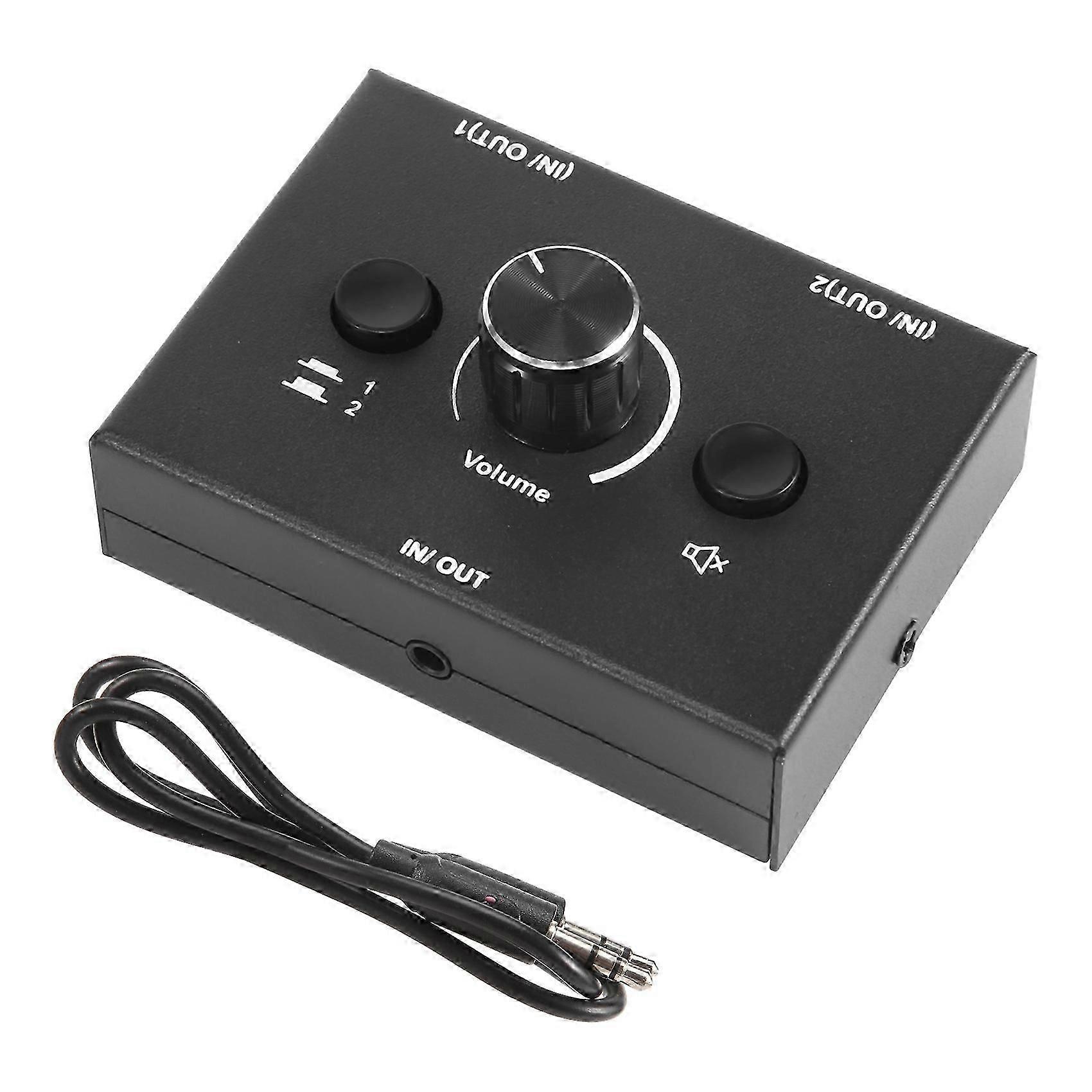 3.5mm Audio Switcher, 2 Input 1 Output/1 Input 2 Output Audio Splitter Switcher, Audio Switcher Box