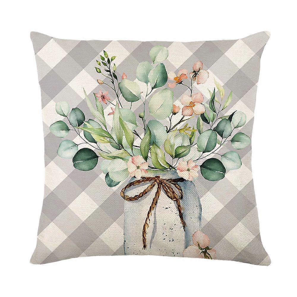 Set of 4 Botanical Floral Linen Throw Pillowcases