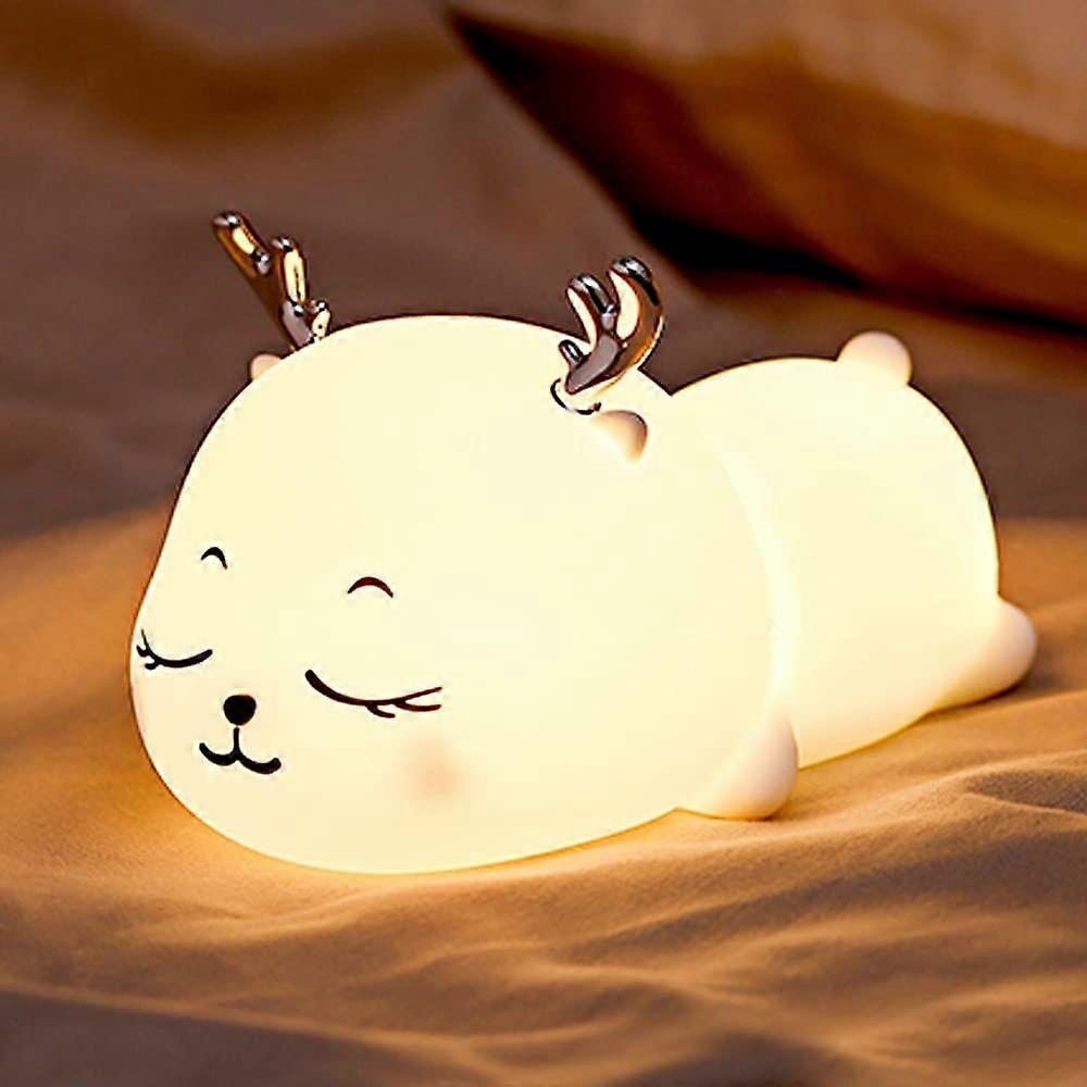 LED Night Light Kids Night Light with 7 Colors Dimmable USB Silicone Timer Gift