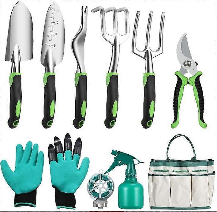 10-piece gardening tools and carrying case set