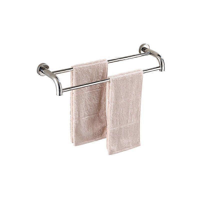 Chrome Towel Rack Towel Shelf Stainless Steel Towel Rack Towel Shelf Bathroom Wall Mounted Towel Rack with Hooks 60cm