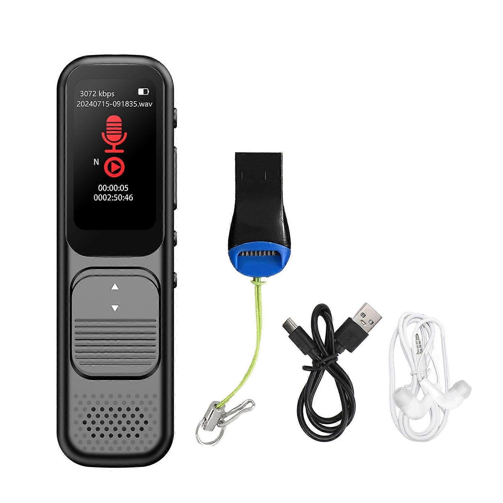 Digital 3072kps 80H Recording Noise Reduction USB C Voice Activated Recorder for Lectures Meetings Interviews