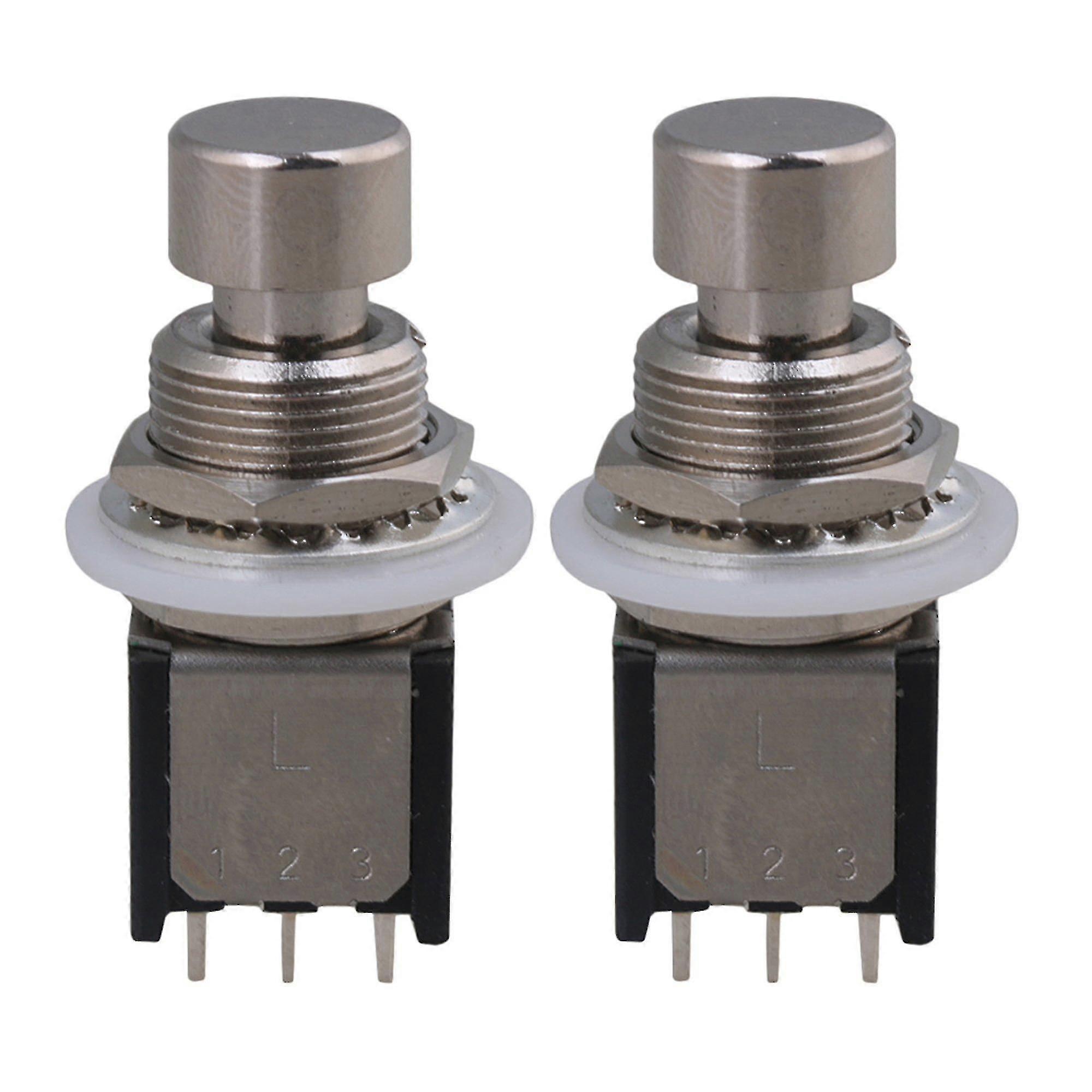 آثار دواسة ستومب مربع 6 لحام القدم التبديل مع قفل للغيتار 2PCSSLIVER