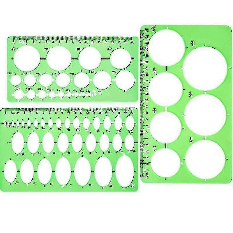 3pcs Circular Template Measuring Geometry Ruler