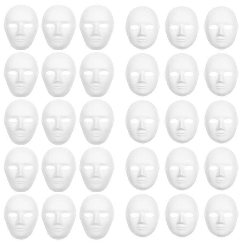 30 Pack 2 Sizes Paper Mache Masks Create Artistic Craft Projects From Wall Decorations To Theater and Halloween Costumes