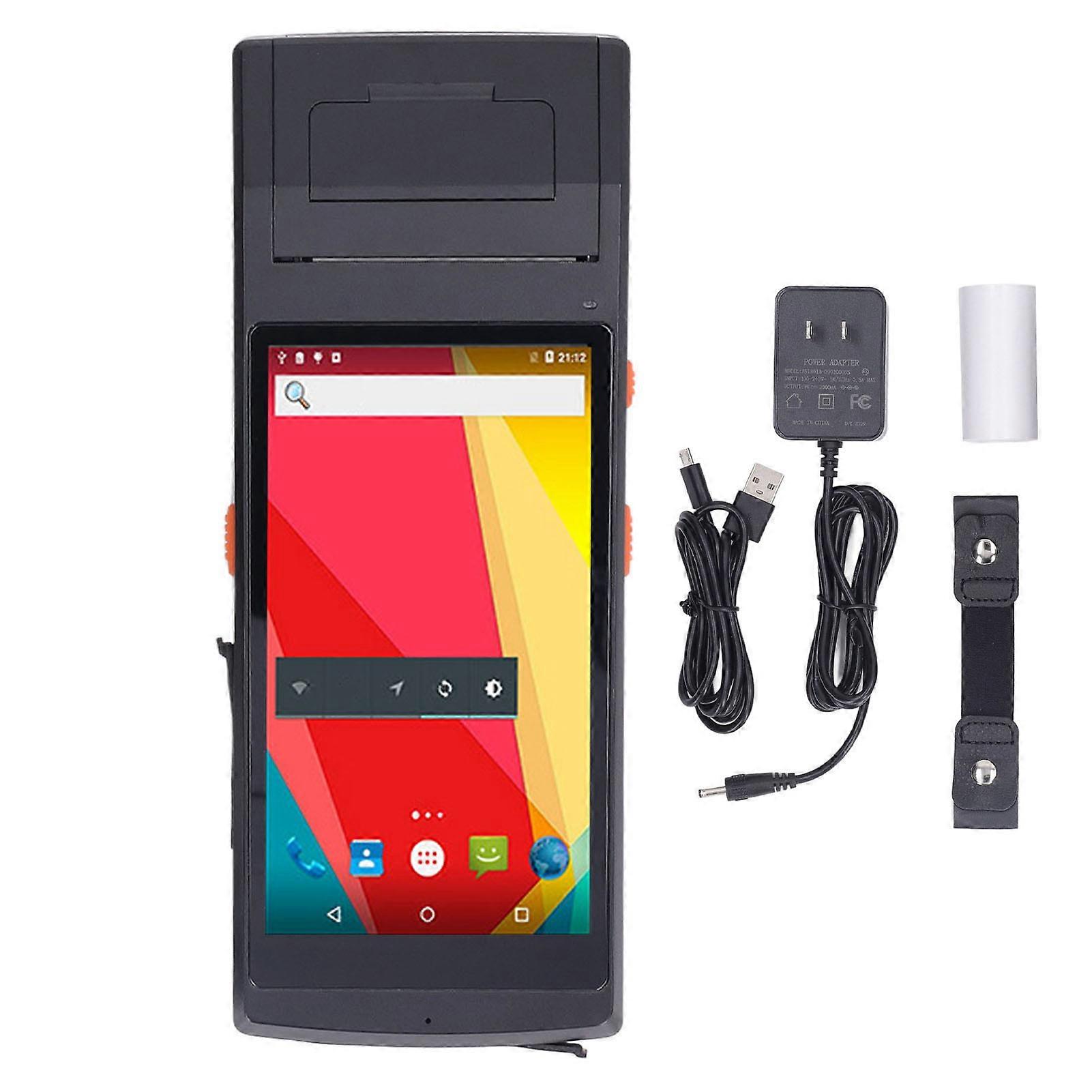 PDA Thermal Receipt Printer 5.5in IPS Screen Handheld Smart Machine NFC Scanning Printing for Android 6.0 100‑240VAC