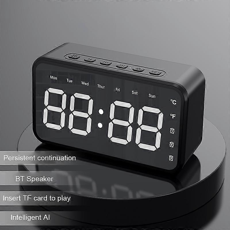 Wireless Clock BT Speaker AI Smart Artificial Voice Control Small o