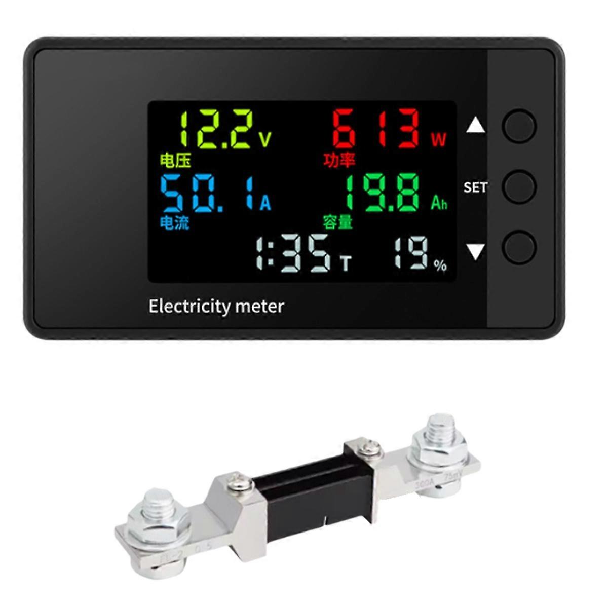 Multifunctional Digital Display DC Voltage and Current Meter 6 in 1 Two-Way Detection DC 7.5-100V AC 0-300A Meter