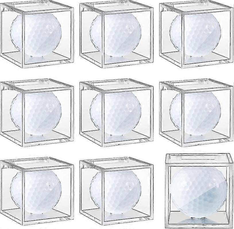 9ピースゴルフボール陳列ケースアクリルシングルゴルフボールキューブクリアゴルフボールHケースイプル用、2 x 2 x 2インチ、強化パック -