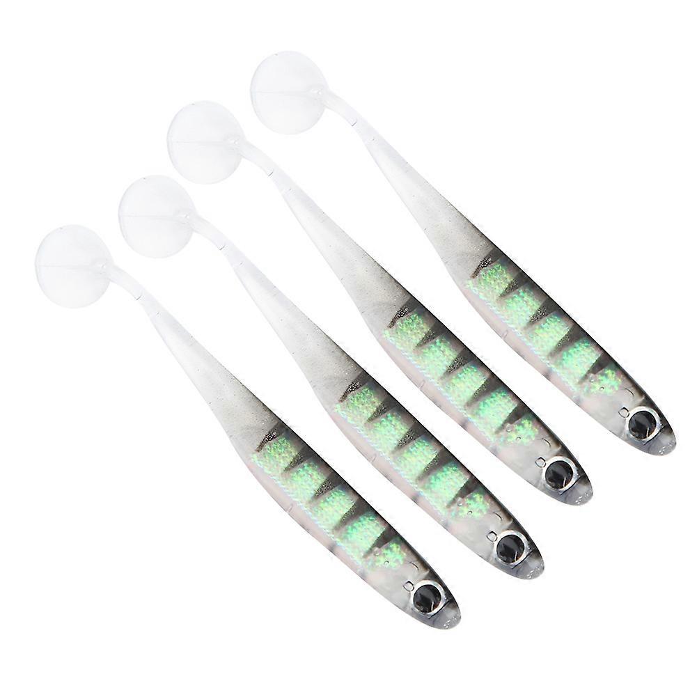 4Pcs TPR 100MM Artificial Soft Simulation Fishing Lure Bait Paddle T Tail Accessory