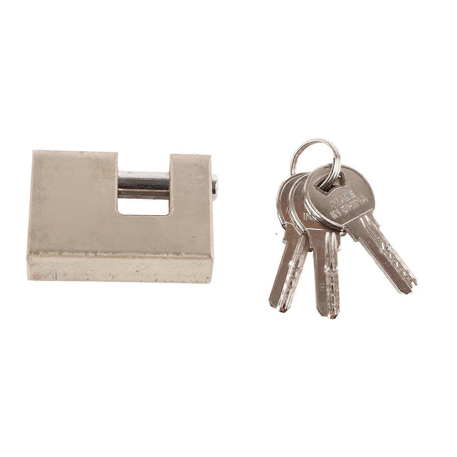 2 Pcs Horizontal Rectangular Anti Theft Waterproof Shear Proof Security Padlock with 6 Keys for Door Drawer