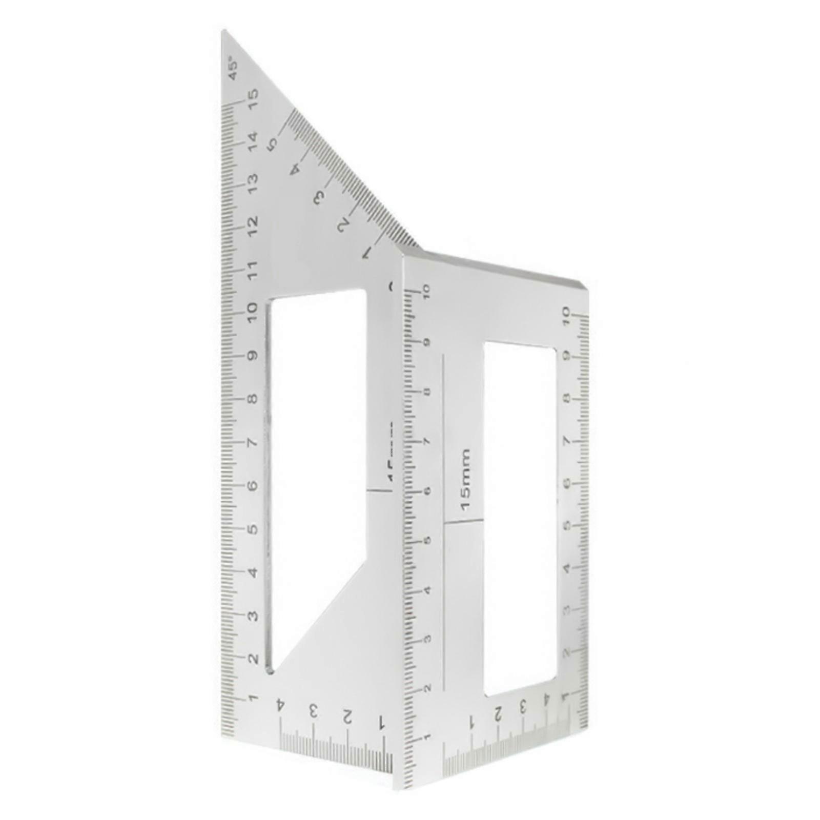 Practical Aluminum Carpenter Square Measuring Rulers For Accurate 45º And 90º Marking In Various Crafting Projects Silver