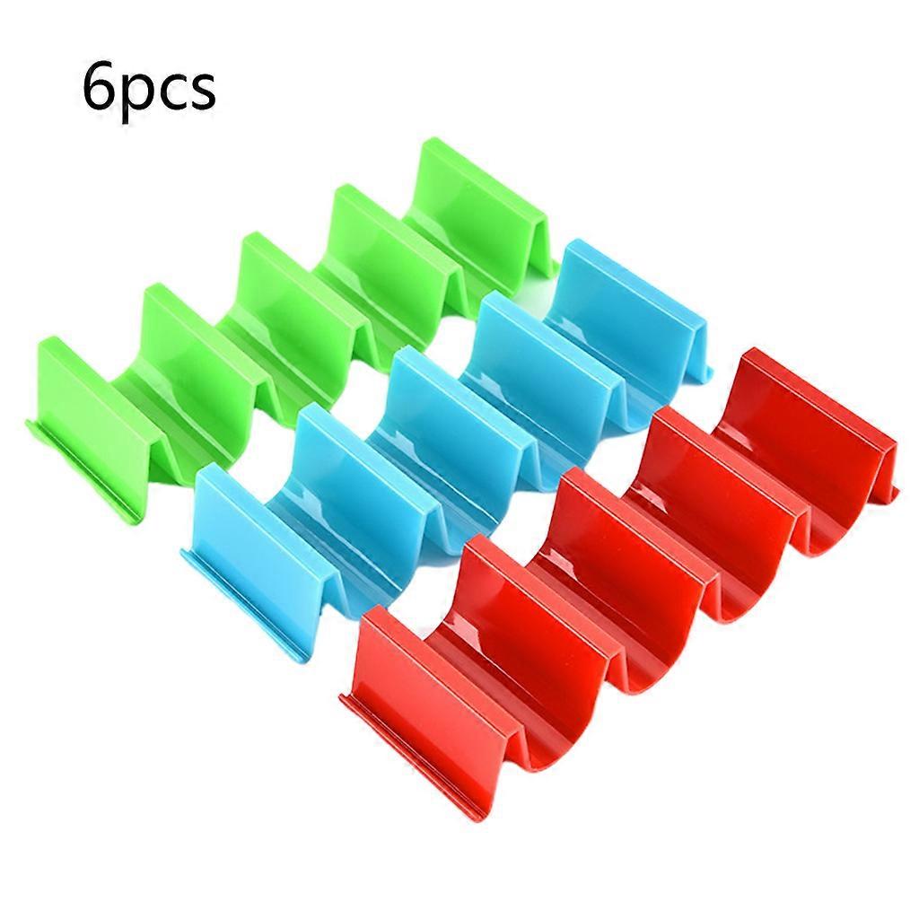 Taco Holder Stand Set of 6 Taco Truck Tray Style Rack Holds Up to 4 Tacos Each, PP for Health Material Very Hard and Stu