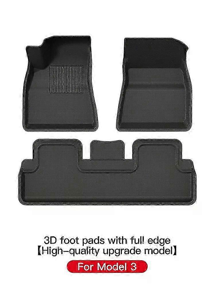 Yz For Tesla Model3 Foot Mats For Tesla Car Modely 2021-2023 3d Foot Pad Waterproof Easy To Clean Floor Mat Interior Accessories