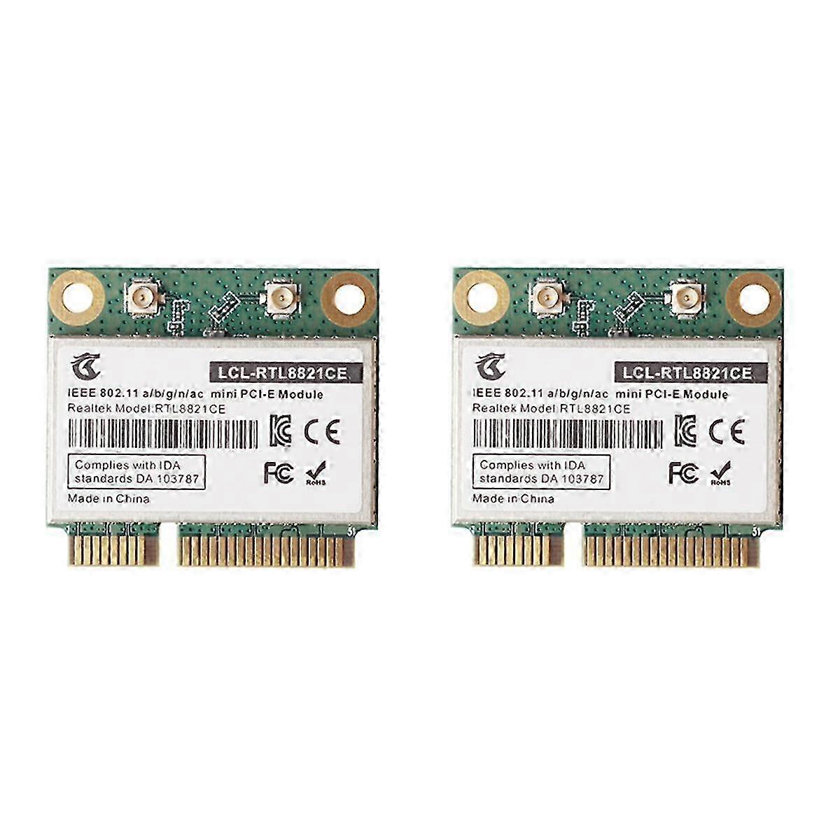 2X RTL8821CE 802.11AC for Bluetooth 4.2 433Mbps 2.4Ghz/5Ghz Dual Band Mini PCIe WiFi CARD RTL8821 S