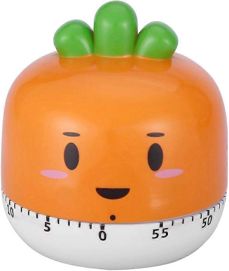 Kitchen Timer Mini Cute Vegetable Shape Counters Mechanical Cooking Timer Home Decor(Orange)