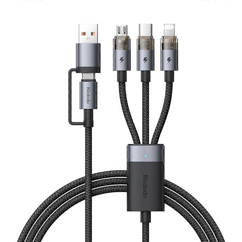 MCDODO CA-7260 1.2m USB A+USB C to USB C+Lightning+Micro Fast Charging Cable with Indicator Light