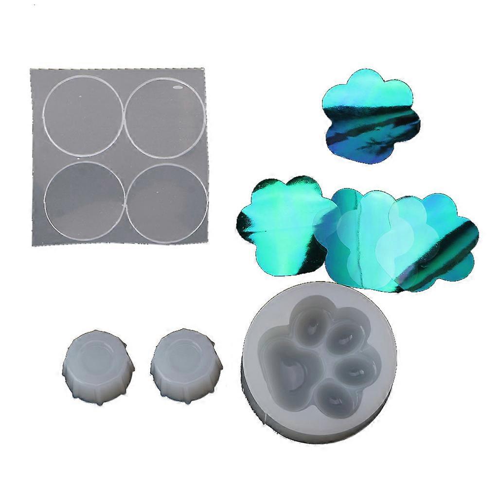 1 Set Oversized Mirror for Cat Claw Keychain Epoxy Resin Mold Pendant Silicone M Multicolor