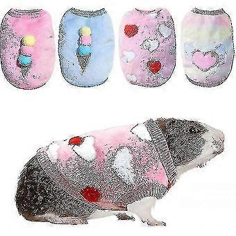 4 Pieces Bunny Clothes For Rabbits- Small Animal Guinea Pig Warm Vest Clothes Costume Soft T-shirt For Kitten Ferret Chihuahua Puppy Mini Dog