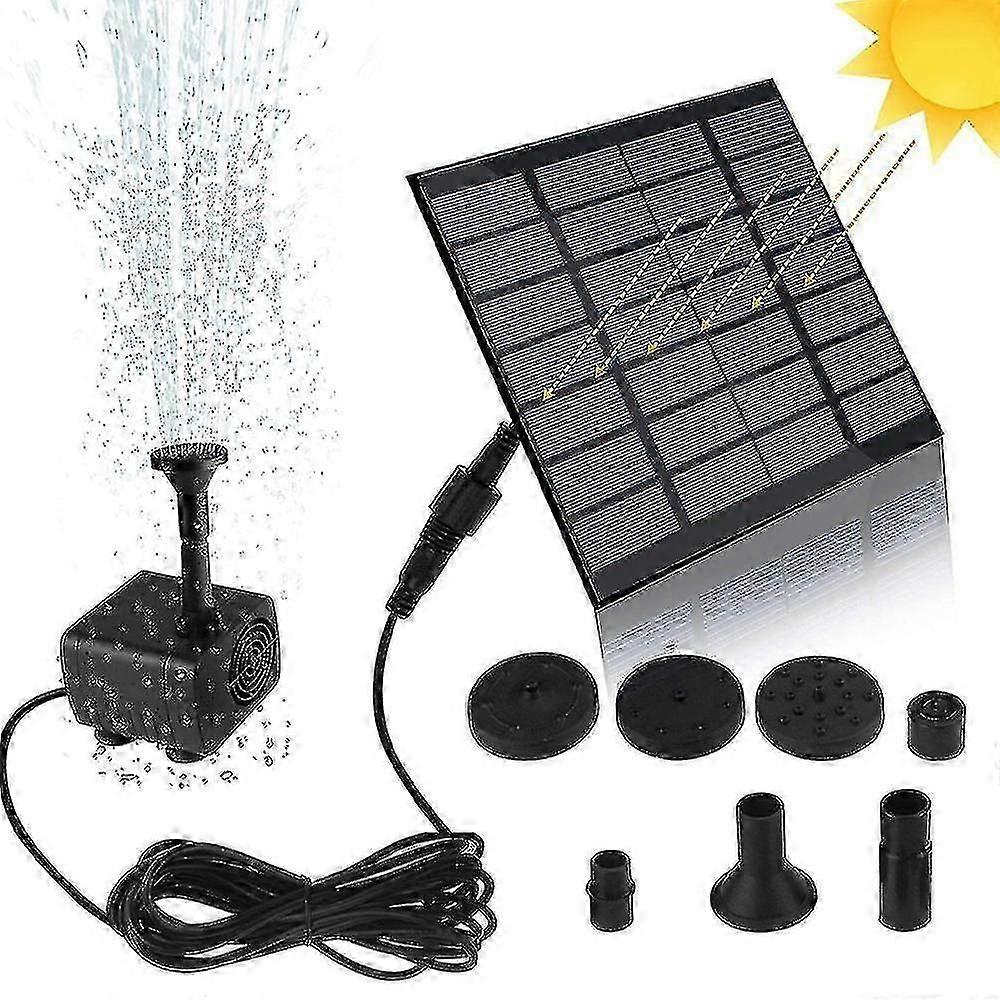 1.5 W Solar Fountain, Upgraded Solar Pond Pump, Water Pump,6 Nozzles