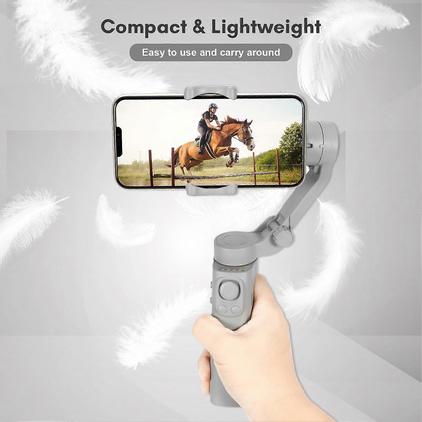 Foldable Gimbal Stabilizer for Smartphone 3-Axis Phone Gimbal Anti-Shake Phone Vlog Stabilizer Max.260g Load Horizontal Vertical Modes Face Tracking