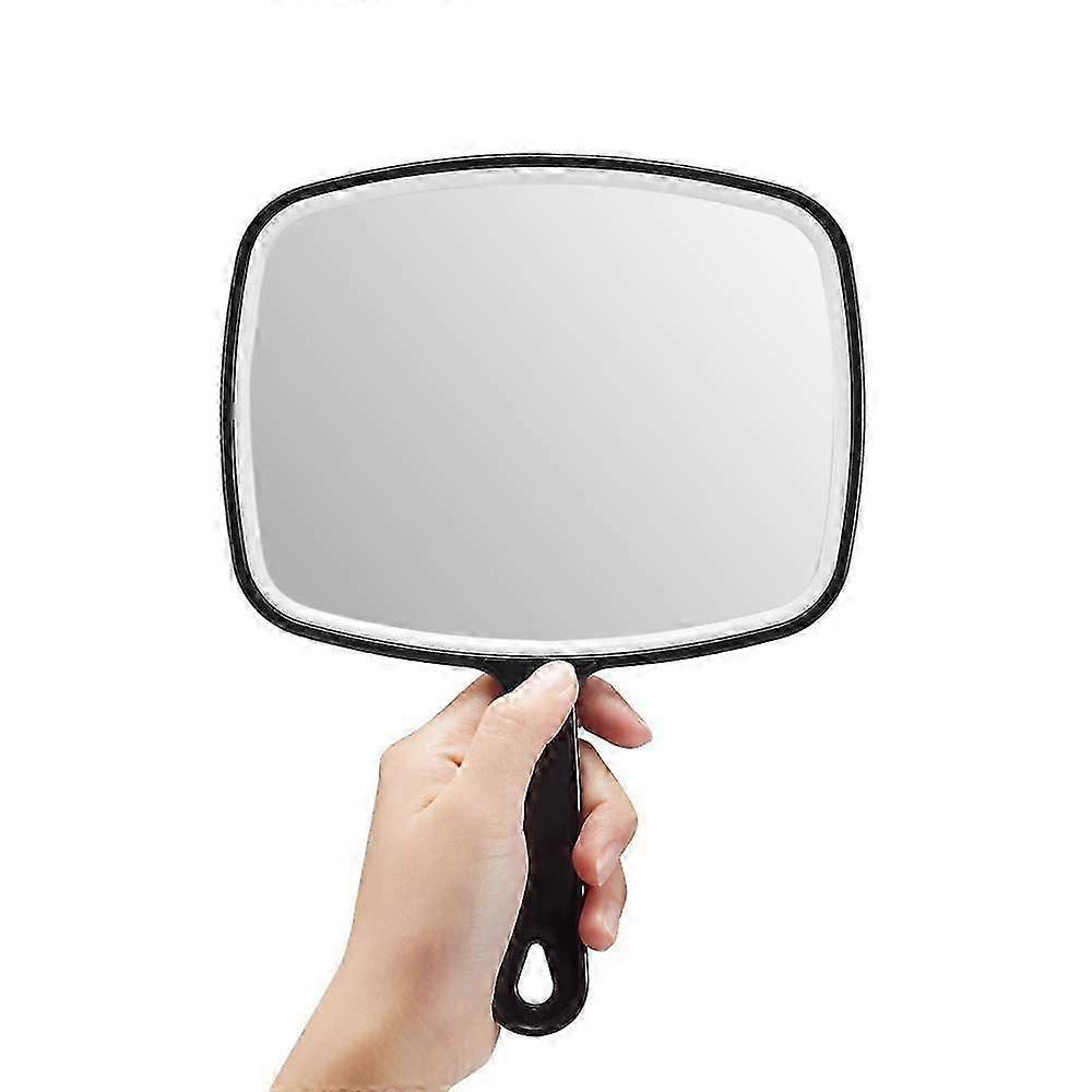 Handheld Black Mirror with Handle, Suitable for Daily Use, 6.3 Inches Wide by 9.6 Inches Long for Beauty and Grooming Needs