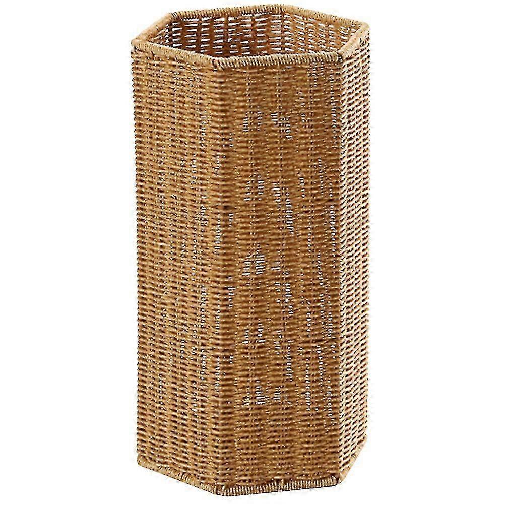 Artificial Rattan Design Plastic Umbrella Stand Storage Holder Entryway Organizer