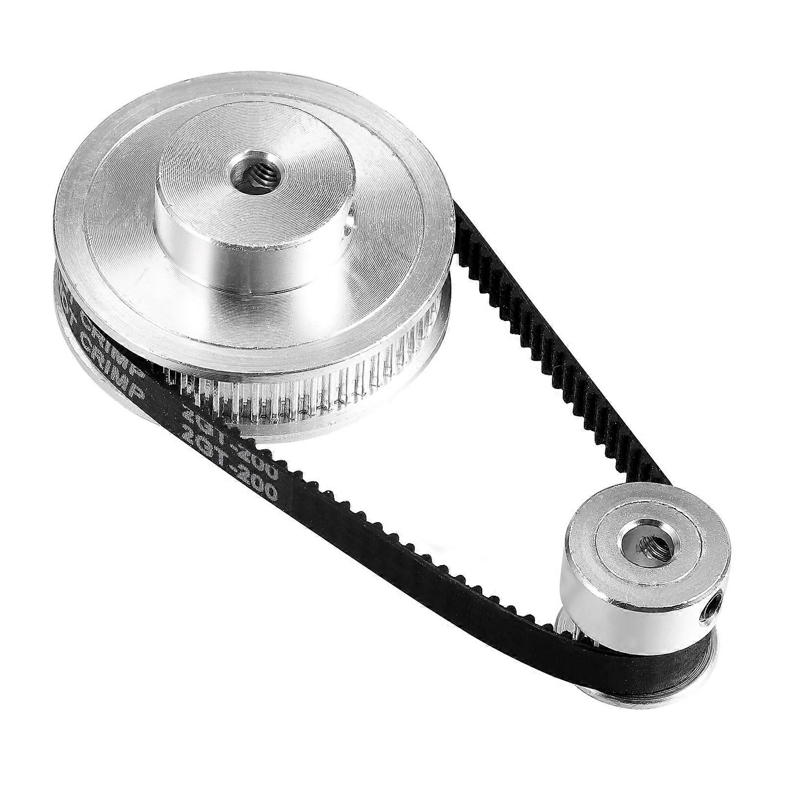 ULTECHNOVO 1 Set Aluminum Timing Pulley Synchronous Wheel Set with 2 pcs 200mm Length 6mm Width Belt