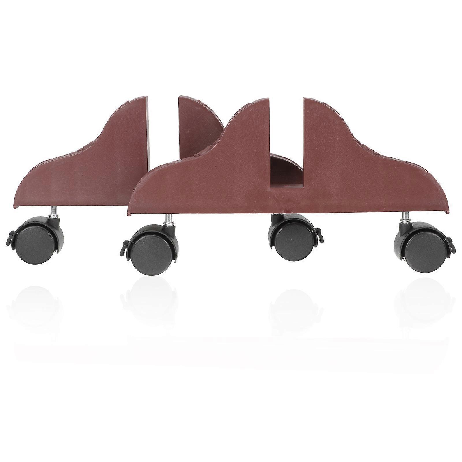 2pcs Room Divider Stands with Stable Bases, Screen Feet for Easy Installation, Brown Polyester, Versatile Partition Holders for Home Office and Hotel