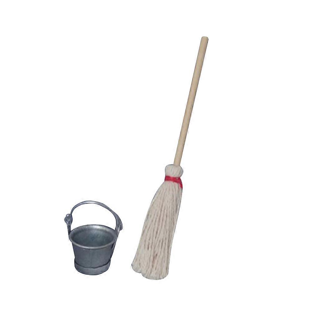Mop Bucket Mini House Furniture Accessories For Kids Playing With Assorted Color 11 X 2 X 1.5Cm 2Pcs