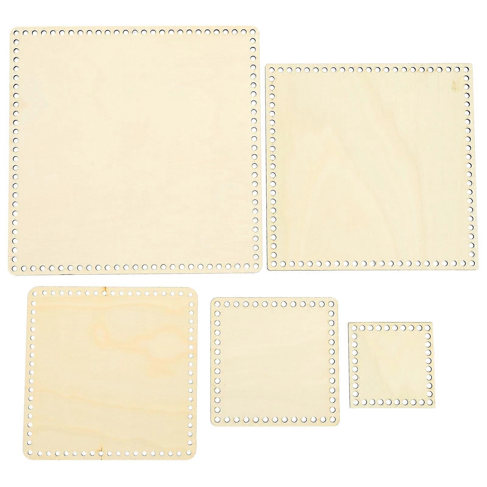 Crochet Bases For Baskets Design Diy Time Square Shape Khaki 5Pcs